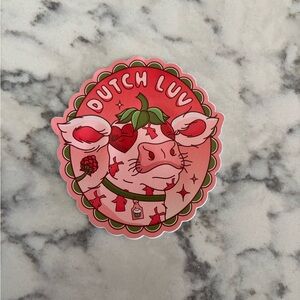 Dutch Luv Pink cow Sticker